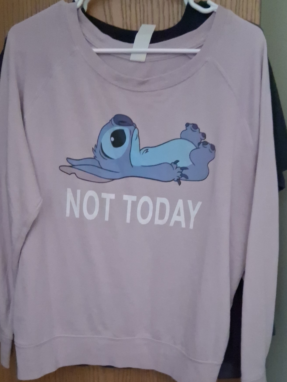 Disney Lilo Stitch "Not Today" Lilac Crewneck Slouchy Sweatshirt Boxlunch XL